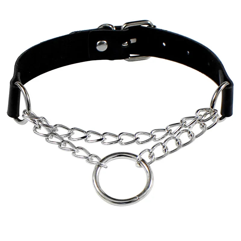 Choker Cuir Gothique Etrangleur