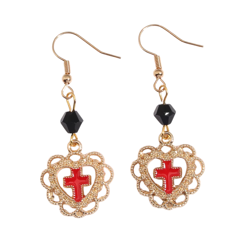 Boucles d’Oreilles Croix Gothiques Or
