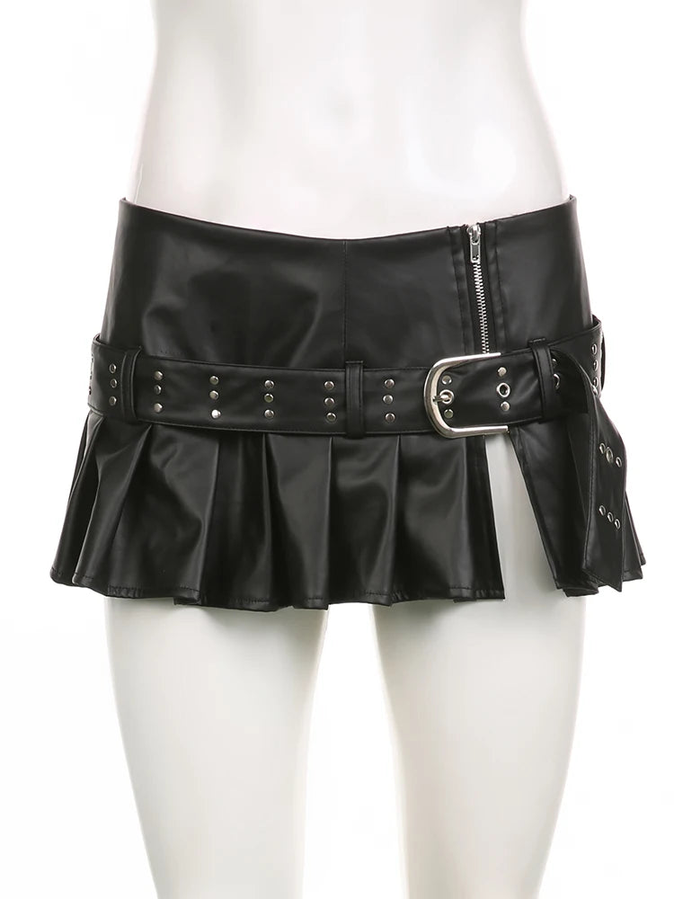 Mini Jupes Cuir Gothique