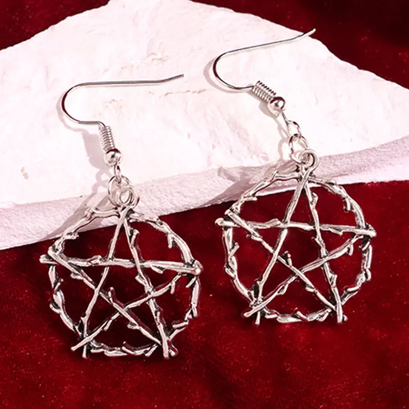 Boucles d’Oreilles Pentagramme Gothiques