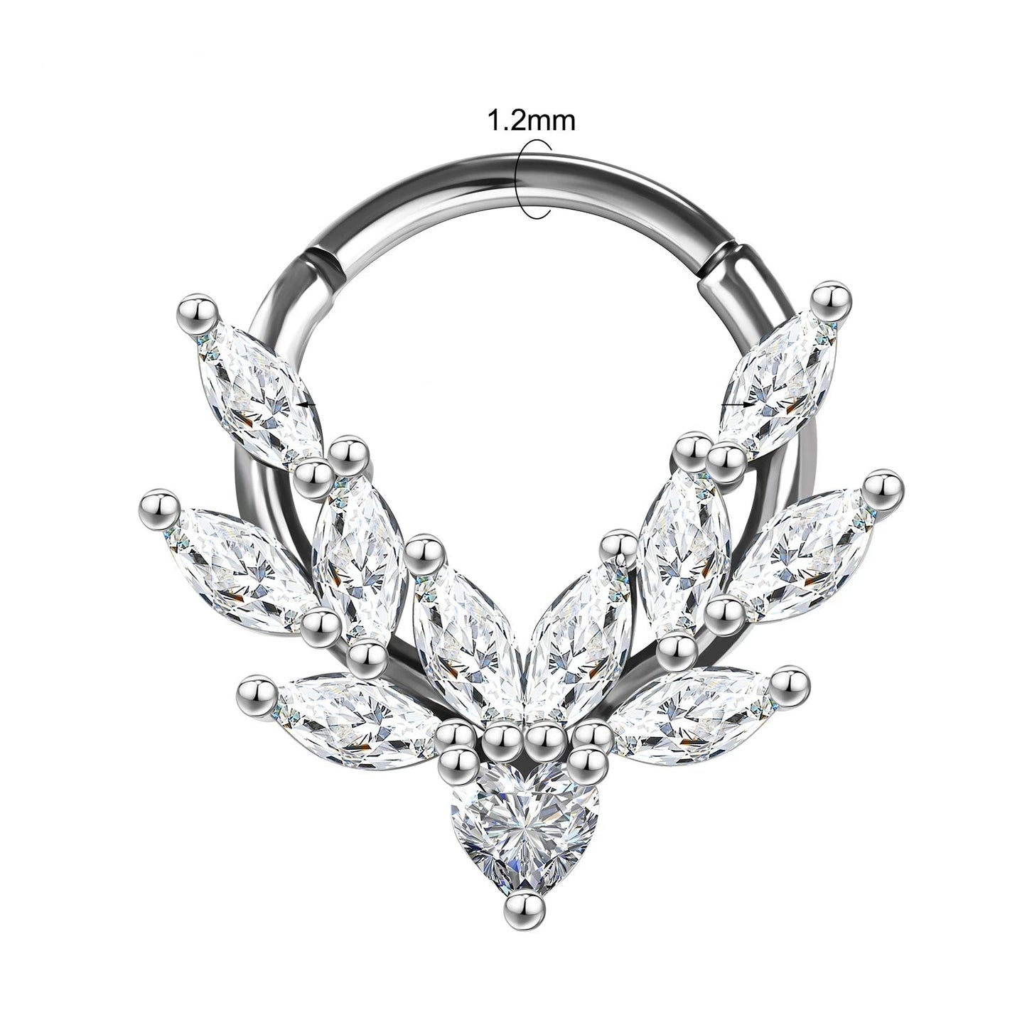 piercing Septum coeur argent