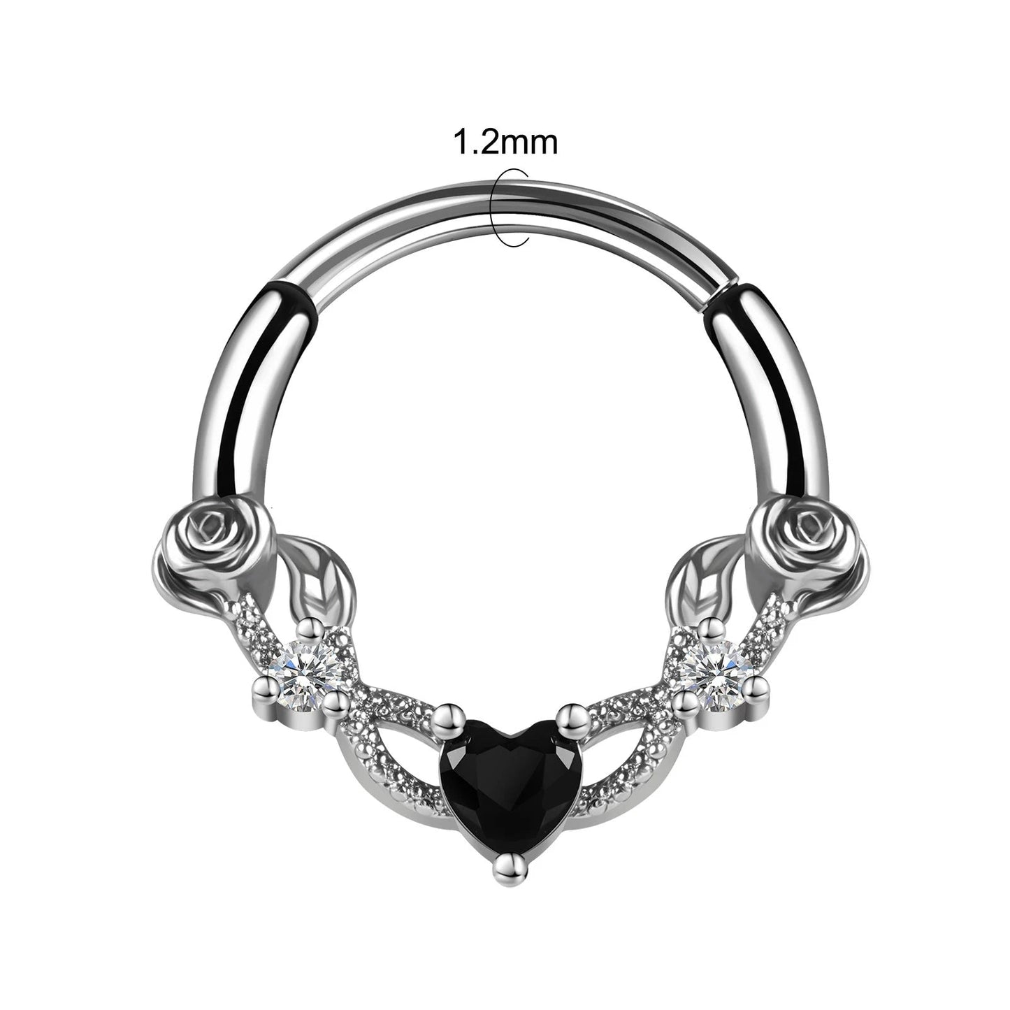 piercing Septum coeur noir