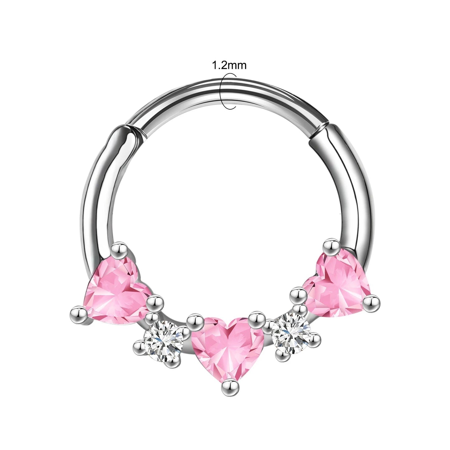 piercing Septum coeur rose