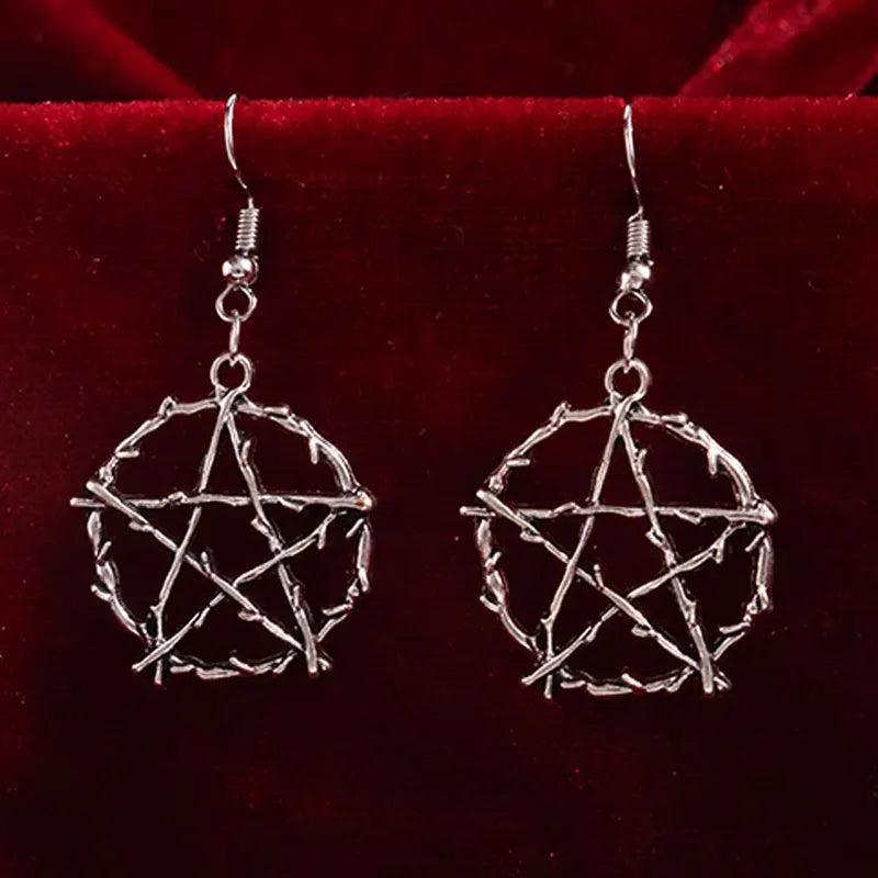 Boucles d’Oreilles Pentagramme Gothiques