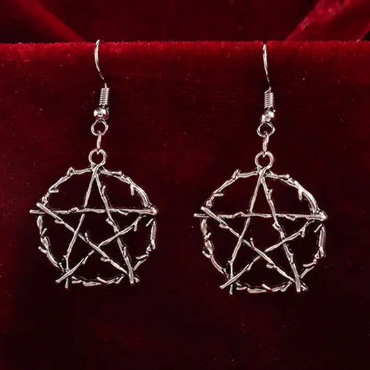 Boucles d’Oreilles Pentagramme Gothiques
