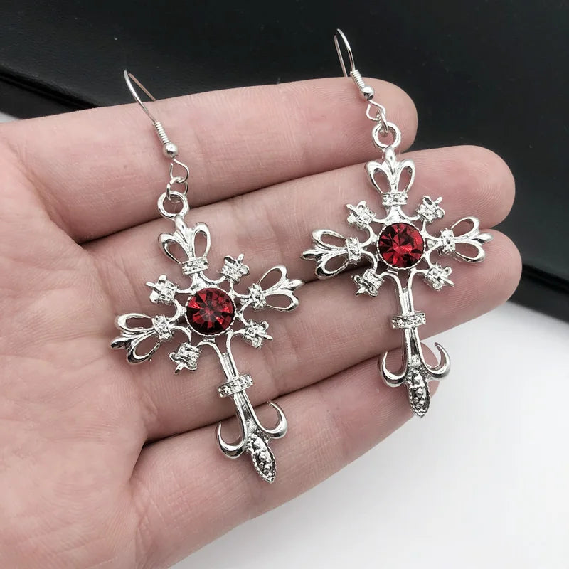 Boucles d’Oreilles Gothiques Croix