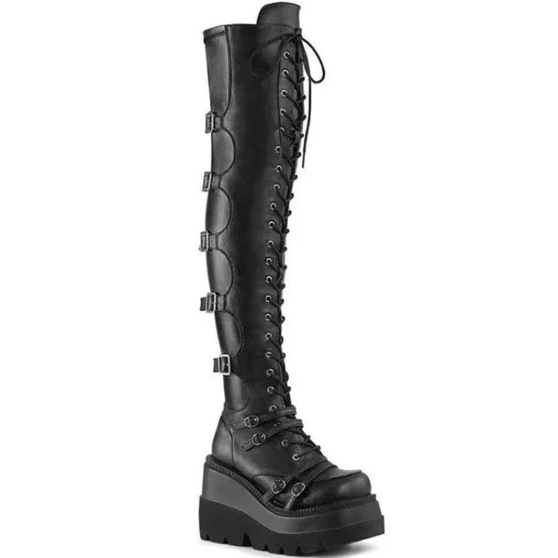 Bottes Montantes Femmes Gothique