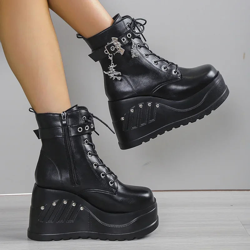 Bottines A Plateformes Femme Gothique
