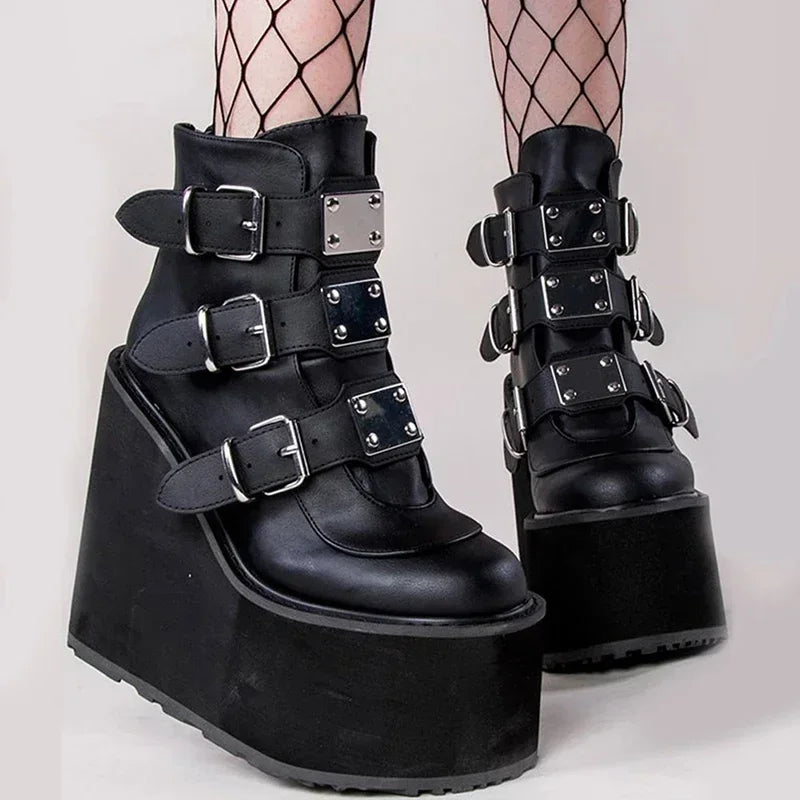 Bottines A Plateformes Femme Gothique