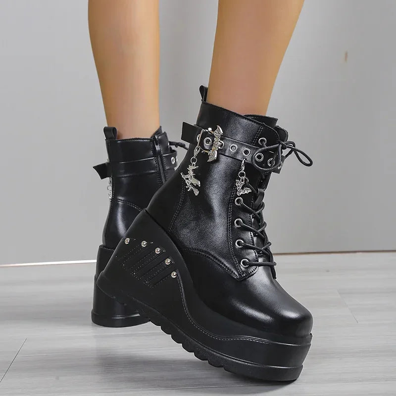 Bottines A Plateformes Femme Gothique