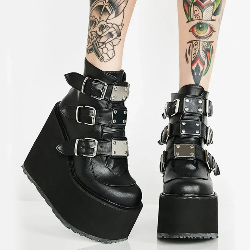 Bottines A Plateformes Femme Gothique