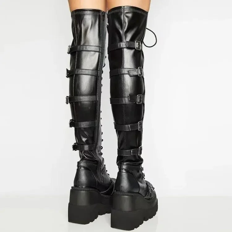 Bottes Montantes Femmes Gothique