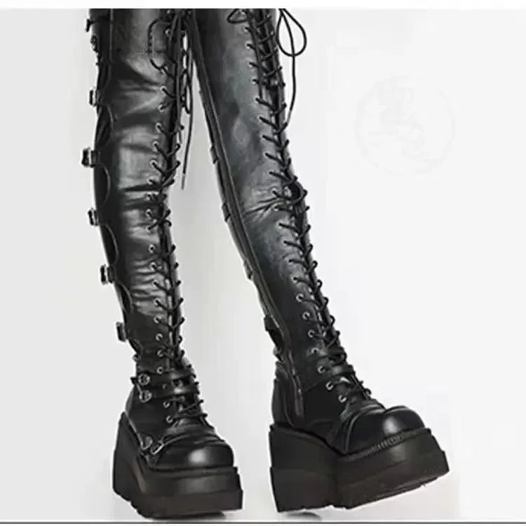 Bottes Montantes Femmes Gothique
