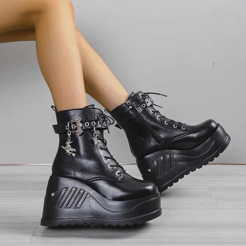 Bottines A Plateformes Femme Gothique