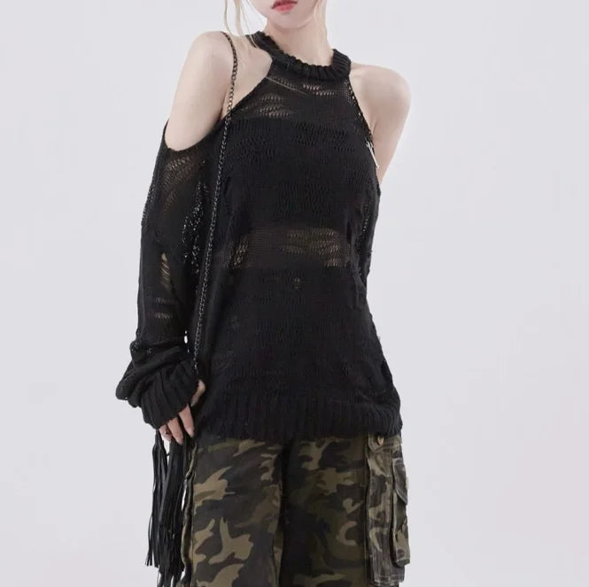 Pull Laine Transparent Gothique