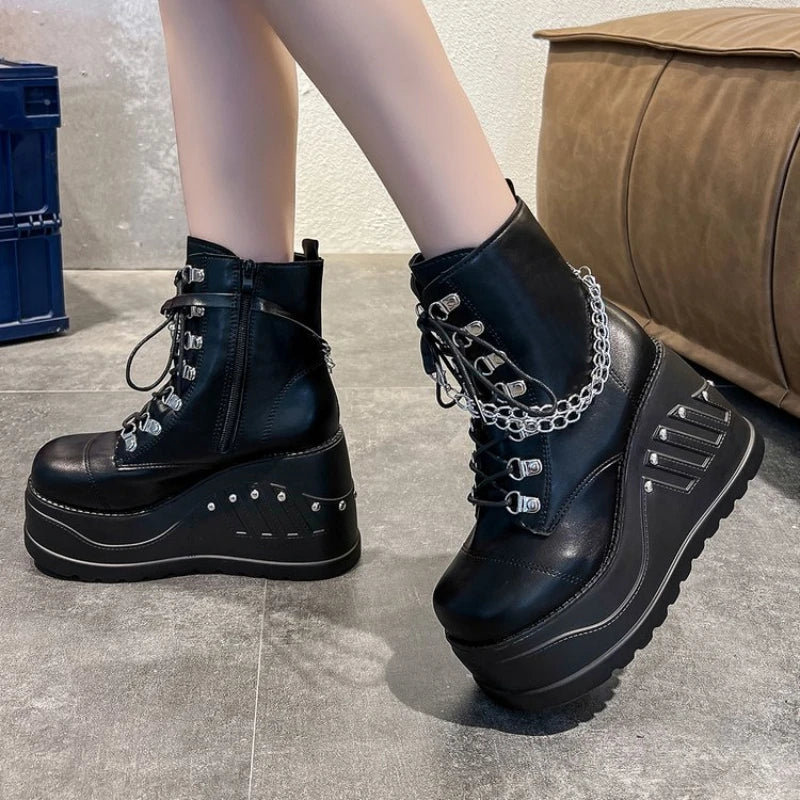 Bottines A Plateformes Femme Gothique