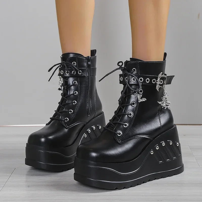 Bottines A Plateformes Femme Gothique