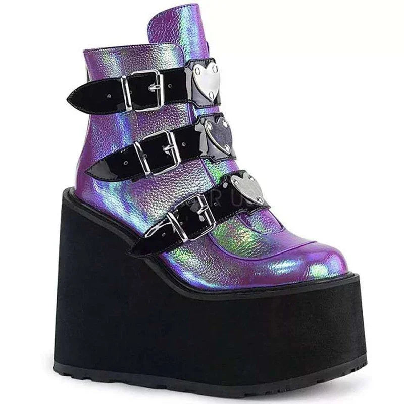 Bottines A Plateformes Femme Gothique